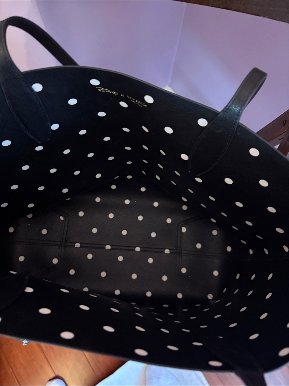 kate spade White, Black & Red Minnie Mouse Polka Dot Tote - Picture 6 of 7